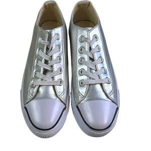 AIRWALK Legacee Silver Metallic Low Top Sneakers Shoes Women's Size 8.5/ Men's 7